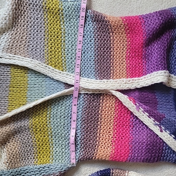 💗 THE PORTER COLLECTIVE Enya Cardigan Stripe Sweater Pockets Multi-Color OS New - Picture 12 of 12